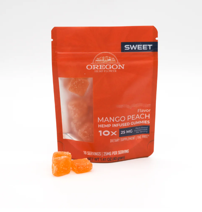 Sweet Mango Peach Hemp Gummies (250 mg)