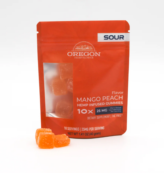 Sour Mango Peach Hemp Gummies